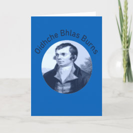 Tarjeta Festiva Robbie Burns - Oidhche Bhlas Burns Texto Azul