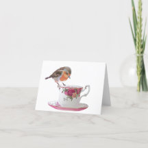 Robin en una carta de té