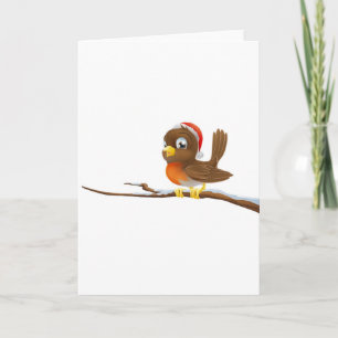 Tarjeta Festiva Robin navidades