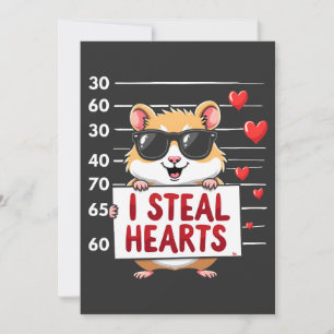 Tarjeta Festiva Robo corazones Hamster Lover San Valentín