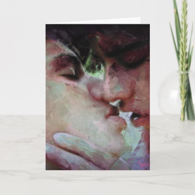 Tarjeta Festiva robo de besos del dulce (Anverso)