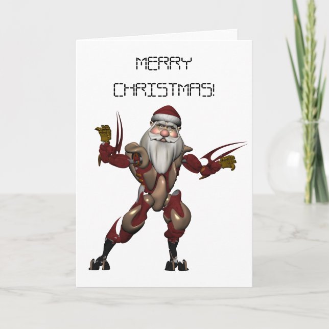 Tarjeta Festiva Robo Santa (Anverso)