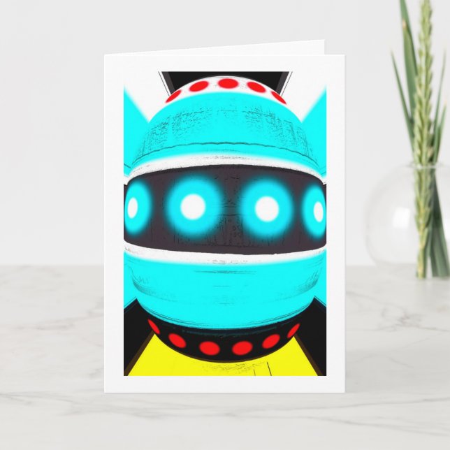 Tarjeta Festiva Robot alienígena (Anverso)