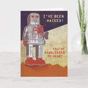 Tarjeta Festiva Robot retro - usted ha transferido mi corazón