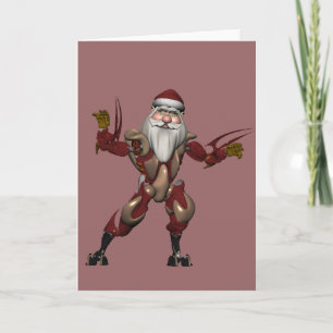 Tarjeta Festiva Robot Tech Mech Santa