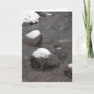 Tarjeta Festiva Rocas coronadas de nieve