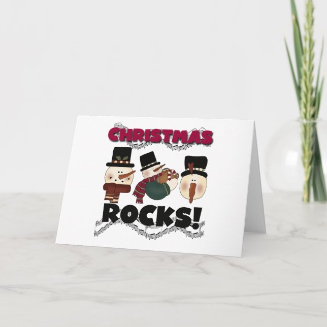 Tarjeta Festiva Rocas de los Navidades de nieve (Anverso)