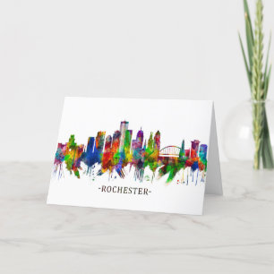 Tarjeta Festiva Rochester New York Skyline