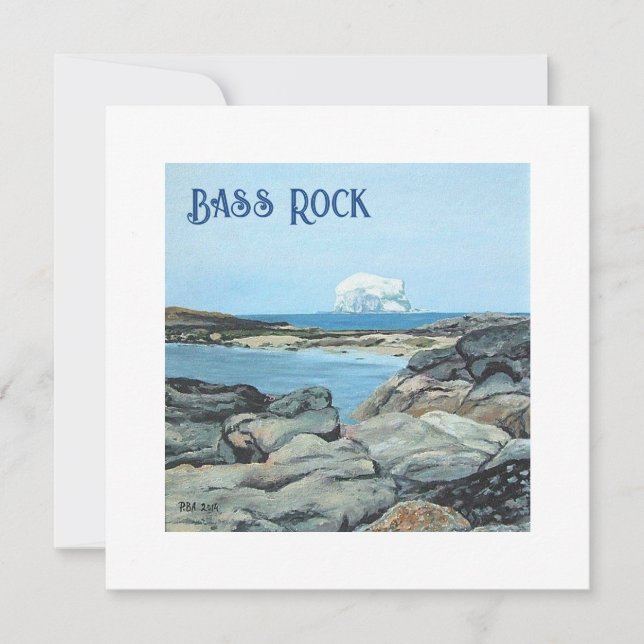 Tarjeta Festiva Rock Bass, North Berwick, Scotland, por Pola.B.Ale (Anverso)