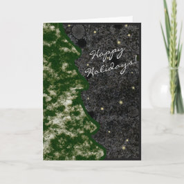 Tarjeta Festiva Rock de granito estacional Textura Verde Felices F