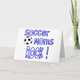 Tarjeta Festiva ¡Rock de las mamás de fútbol! (azul)