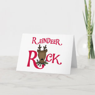 Tarjeta Festiva Rock de renos