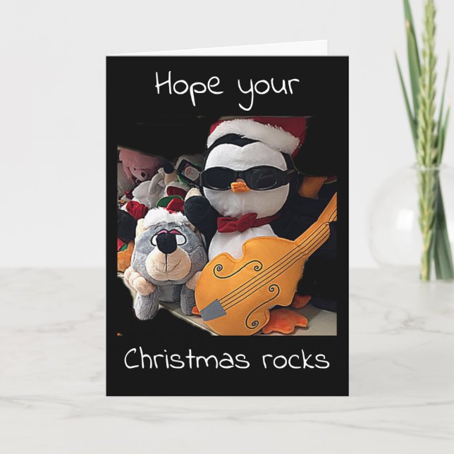 TARJETA FESTIVA ROCK "MI MUNDO" ESPERA QUE SUS NAVIDADES SE ROMPAN (Anverso)