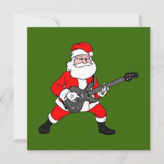 Tarjeta Festiva Rock N Roll Santa Claus