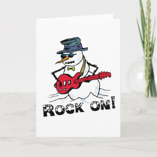 Tarjeta Festiva Rock On Snowman Cards