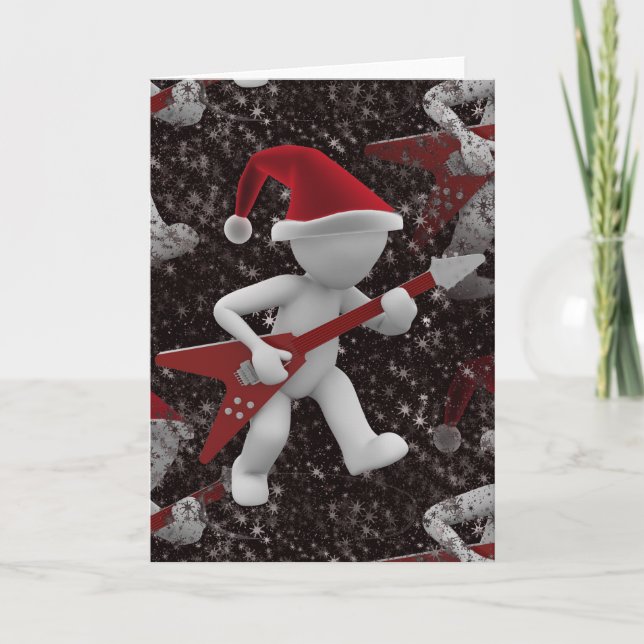 Tarjeta Festiva rockstar santa (Anverso)