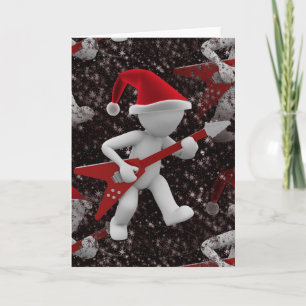 Tarjeta Festiva rockstar santa