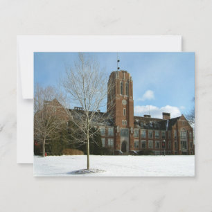 Tarjeta Festiva Rockwell en invierno en Grove City College