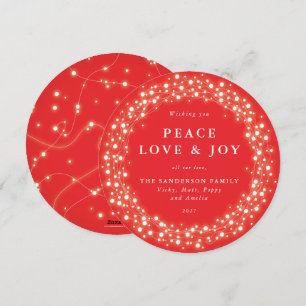 Tarjeta Festiva Rodeo Rojo Sparkling ilumina amor por la paz + ale