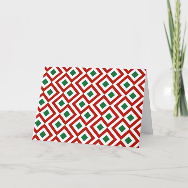 Tarjeta Festiva Rojo, Blanco, Petro Verde (Anverso)