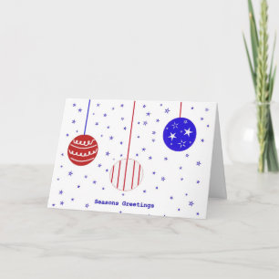 Tarjeta Festiva Rojo, blanco y azul sazona saludos