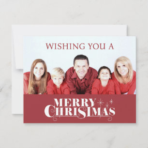 Tarjeta Festiva Rojo con temática familiar Diseño de deseos navide