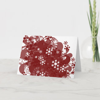 Tarjeta Festiva Rojo de la nieve que remolina