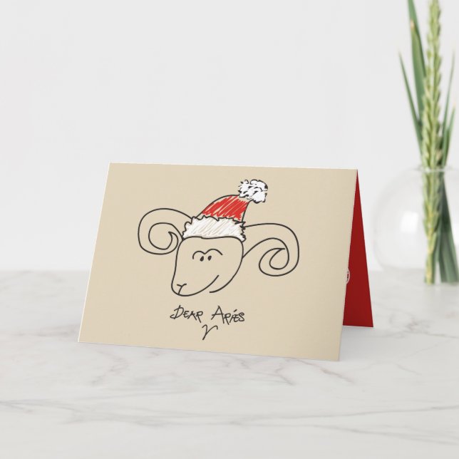 Tarjeta Festiva Rojo divertido Guay del horóscopo de la astrología (Anverso)