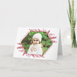 Tarjeta Festiva Rojo horizontal del follaje el | el | del invierno