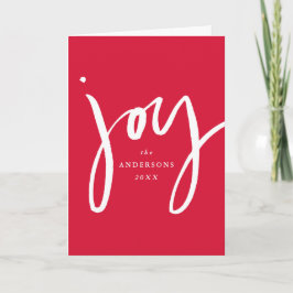 Tarjeta Festiva Rojo Joy De Mano Moderna No Fotografía