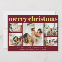 Rojo moderno | Navidades de Collage de fotos famil