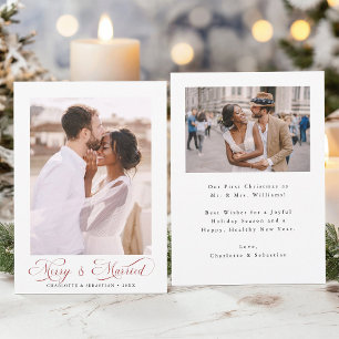 Tarjeta Festiva Rojo moro y matrimonio moderno elegante guión 2 fo