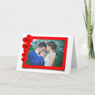 Tarjeta Festiva Rojo Retro Marco Blanco San Valentín Foto Personal