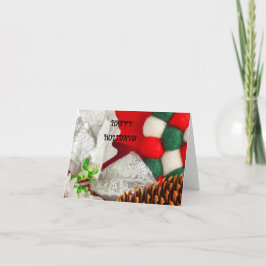 Tarjeta Festiva Rojo, verde, plateado, blanco