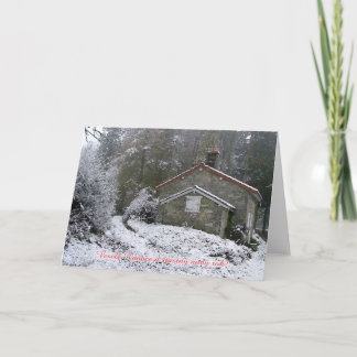 Tarjeta Festiva Rok de Novy de la cabaña de la nieve