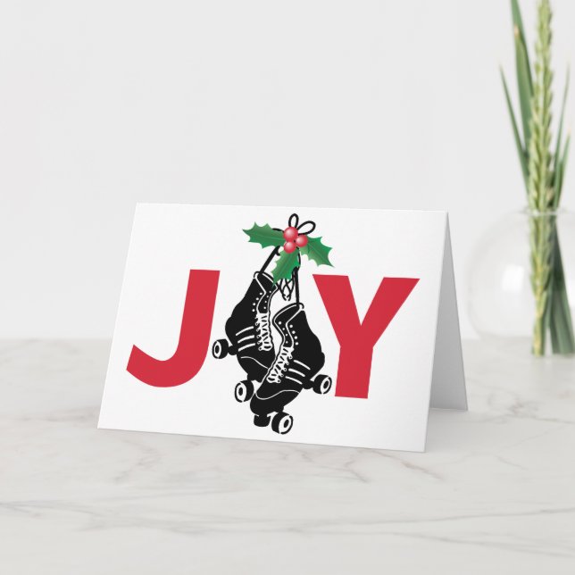 Tarjeta Festiva Roller Derby Chica, Navidades patinando con Holly (Anverso)