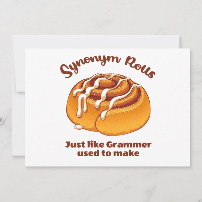 Tarjeta Festiva Rollos de sinónimo como Grammer solía hacer (Anverso)