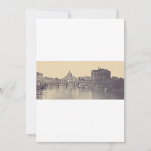 Tarjeta Festiva Roma Antigua Castillo del Tíber y Arte Vaticano