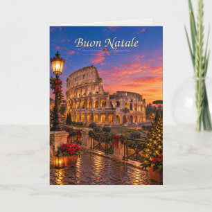 Tarjeta Festiva Roma Italia Buon Natale