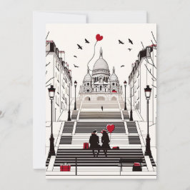 Tarjeta Festiva Romance parisino - El día de San Valentín de la pa