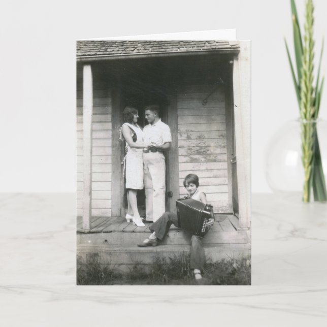 Tarjeta Festiva Romance pasado de moda (Anverso)