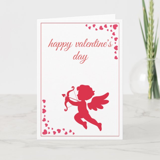 Tarjeta Festiva Romantic Angle of Love Cupide Valentine’s Day (Anverso)