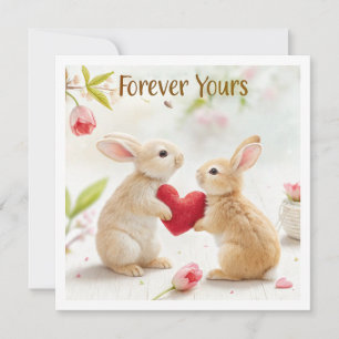 Tarjeta Festiva Romantic Bunny Card - Para siempre