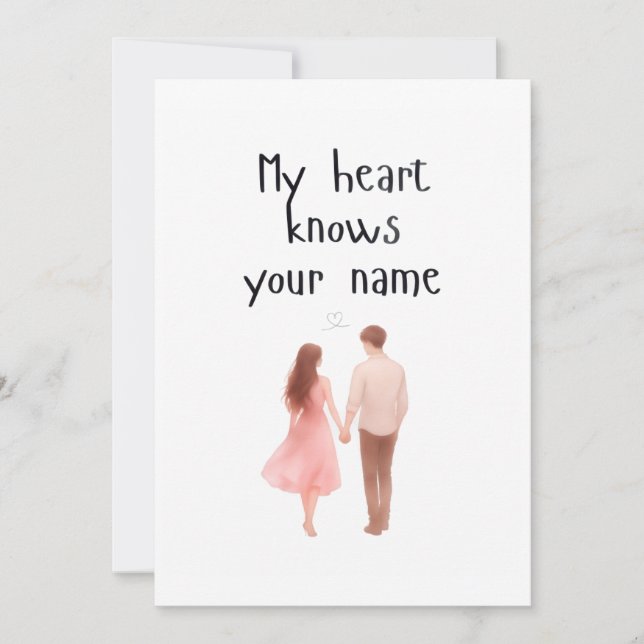 Tarjeta Festiva Romantic Couple Love Card, Valentine's Day (Anverso)