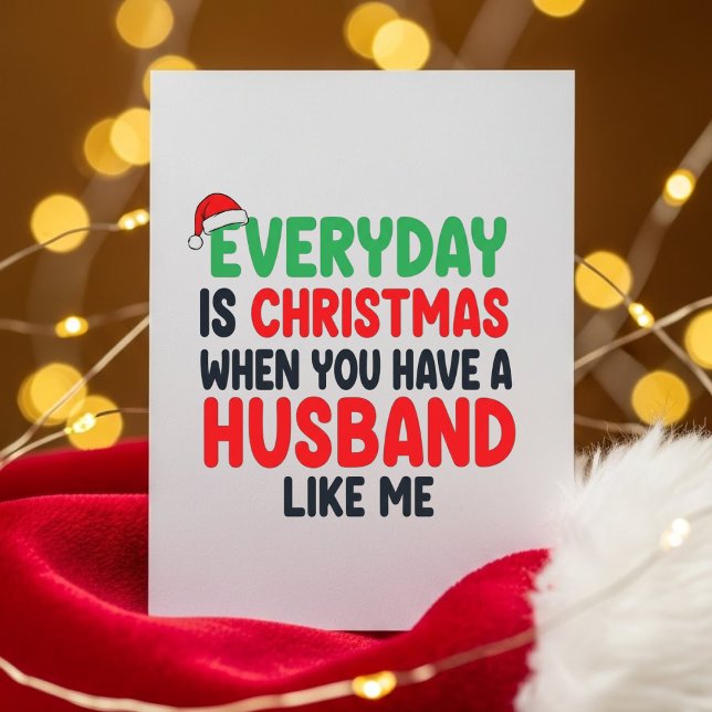 Tarjeta Festiva Romantic Funny Wife Christmas Greeting (Subido por el creador)
