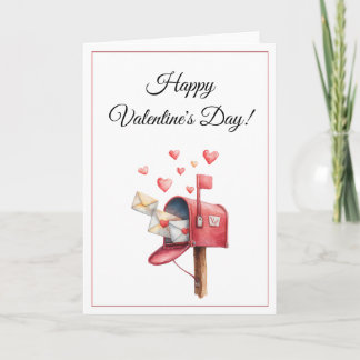 Tarjeta Festiva Romantic love Letter Mailbox Happy Valentine's Day