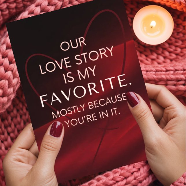 Tarjeta Festiva Romantic Love Story Passionate Red Valentines (Subido por el creador)