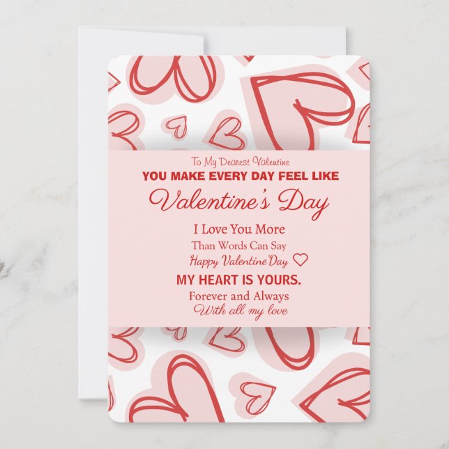 Tarjeta Festiva Romantic Personalized Valentine's Day Card  (Anverso)