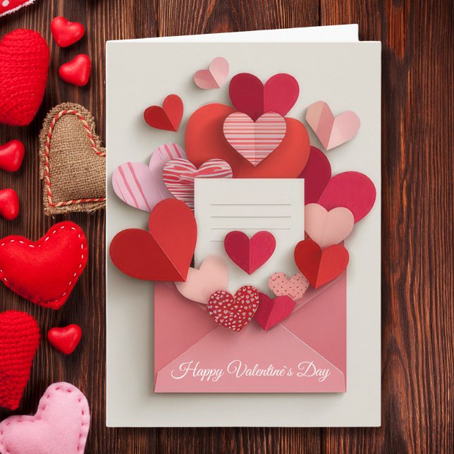 Tarjeta Festiva Romantic Pink Heart Envelope Valentine’s Day Card (Subido por el creador)