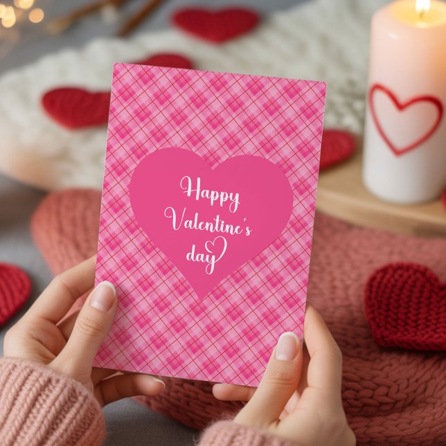 Tarjeta Festiva Romantic Pink Hearts Valentine’s Day Card (Romantic Pink Hearts Valentine’s Day Card)